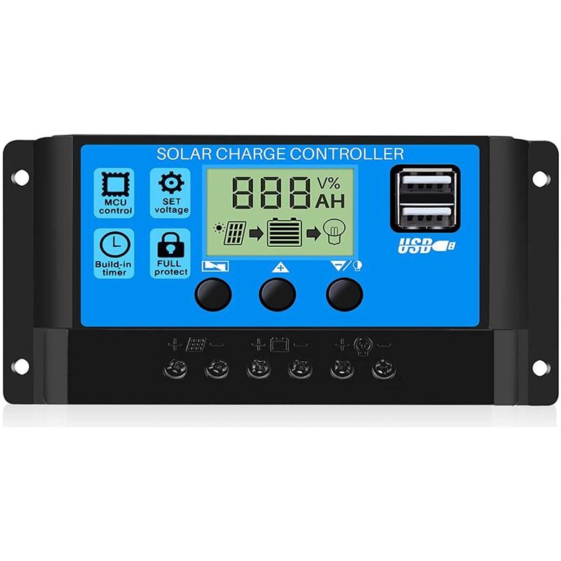 Solarregler 30A 12V/24V/36V/48V Laderegler für Solarpanel mit LCD-Anzeige Intelligente Batterieladung BSC3048 bis 100V Eingangsspannung USB-Ausgang 5V/2A x 2 IP32 Schutz Solarregler 30A 12V/24V/36V/48V Laderegler für Solarpanel mit LCD-Anzeige Intelligente Batterieladung BSC3048 bis 100V Eingangsspannung USB-Ausgang 5V/2A x 2 IP32 Schutz