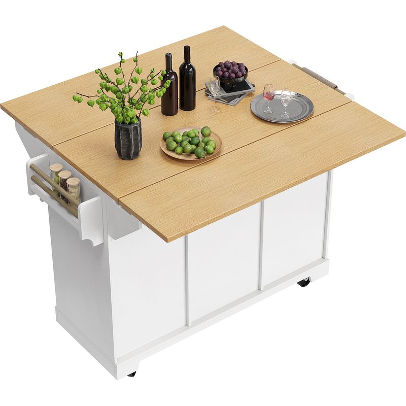 Îlot de cuisine 120×40(80)×95 cm, buffet mobile extensible à roulettes avec double ouverture, tiroirs, portes, porte-serviettes et étagère à épices | Leroy Merlin Îlot de cuisine 120×40(80)×95 cm, buffet mobile extensible à roulettes avec double ouverture, tiroirs, portes, porte-serviettes et étagère à épices | Leroy Merlin