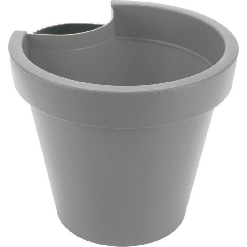Fallrohr Blumentopf 24 x 21 cm - grau - Regenrohr Hänge Pflanztopf rund