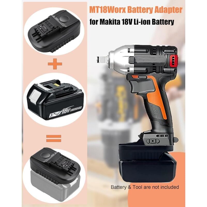 Produktbild von 2x Batterieadapter-Klemmenblock Für Makita 18V Akkus – Metall, 3-polig, Praktischer Lithium-Konverter Für Elektrowerkzeuge