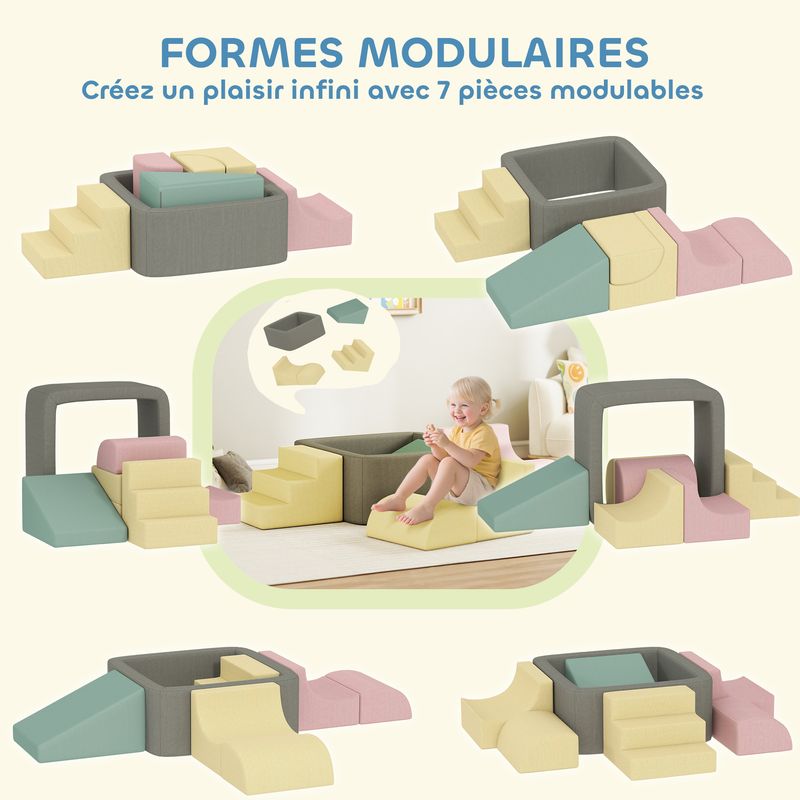 Parcours motricité bébé modulable polyuréthane et epe multicolore Homcom | Maisons du Monde