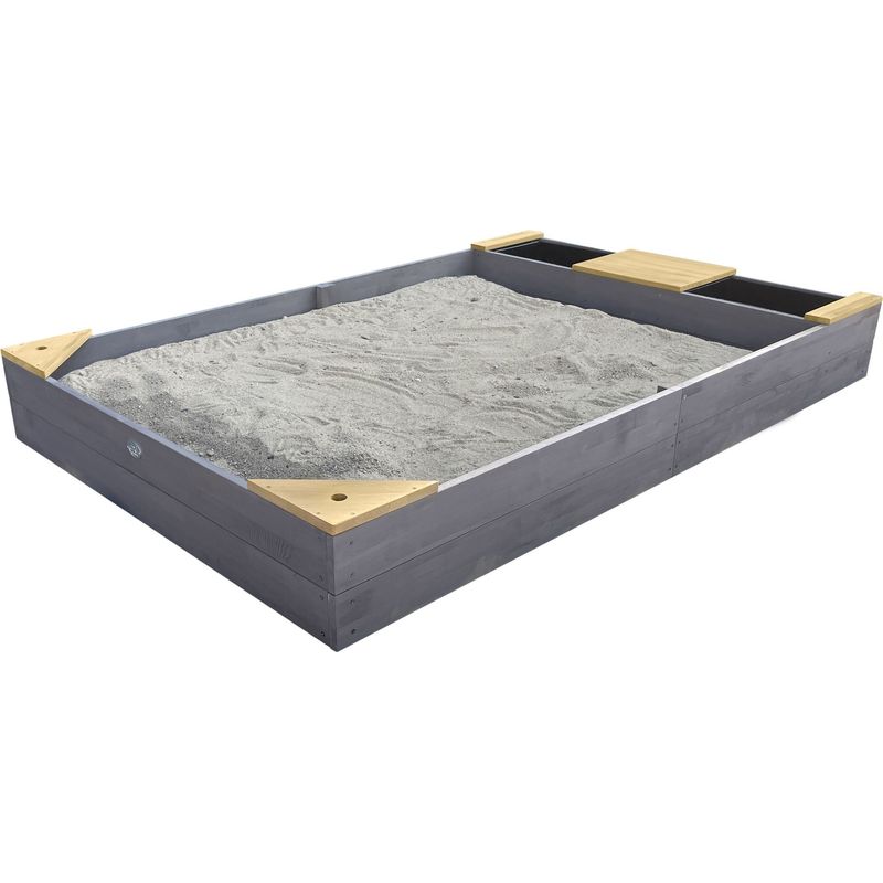 Bac à Sable Relaxdays Avec Toit Réglable – 117x117x117 Cm, Bois De Sapin, Textile De Protection, Extérieur, Pour Enfants