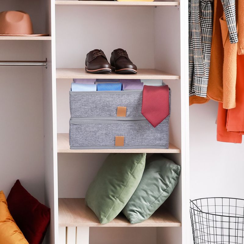 Relaxdays Unterwäsche Organizer, 4er Set, Schrank Aufbewahrungsbox für Socken & Unterwäsche, Organisationsboxen, grau