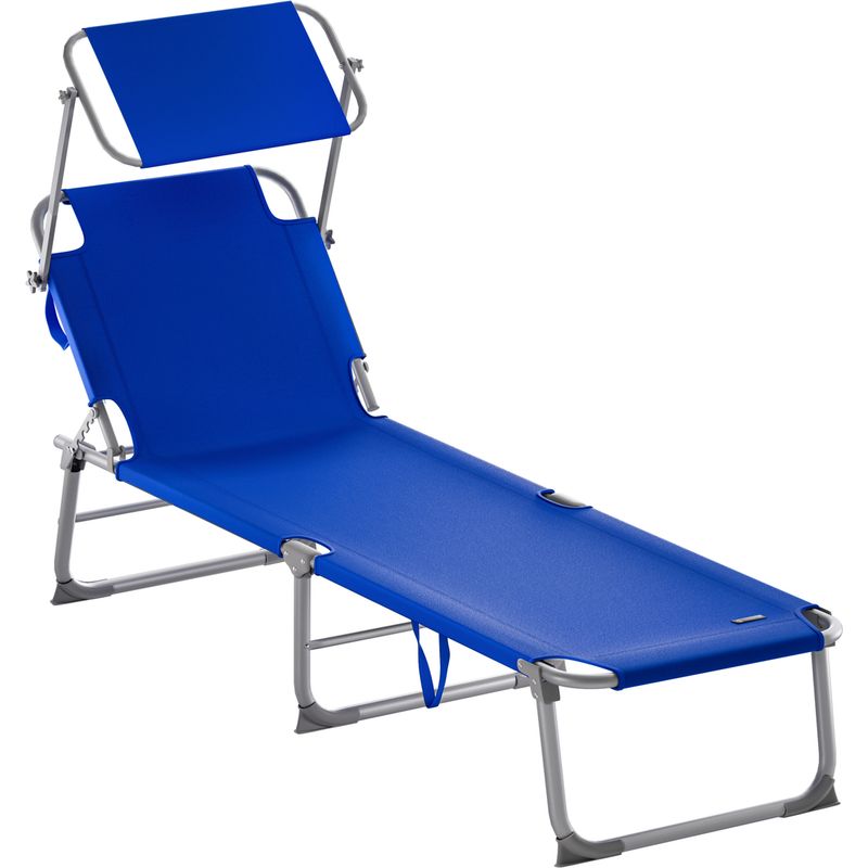 Chaise Longue De Plage Pliante Légère – Dossier Inclinable, Sac De Transport Inclus, Pour Camping Et Piscine