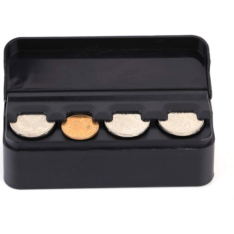 JNNJ Boîte De Rangement Pour Pièces De Monnaie – Noir – 40 Pièces – Organiseur De Voiture Compact
