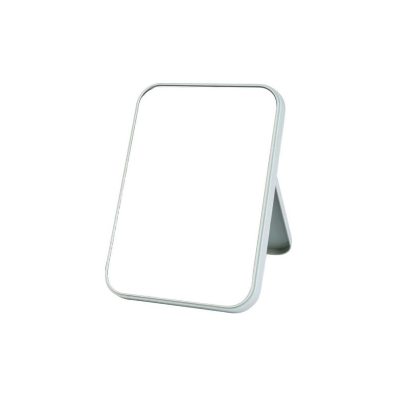 DVHOK 20 cm Miroir de maquillage pour bureau, Simple miroir cosmétique pliable, Miroir de table, Mural, Miroir à double usage, Carré, Blanc