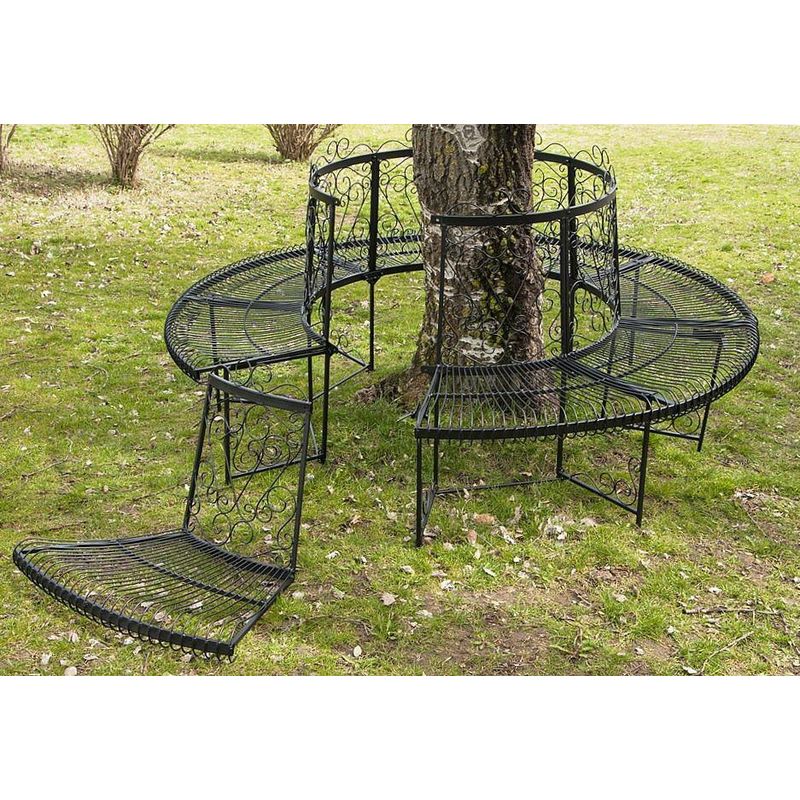 Rundbank XXL D-200 cm aus Metall Bank Baumbank Sitzbank Gartenbank Schmiedeeisen