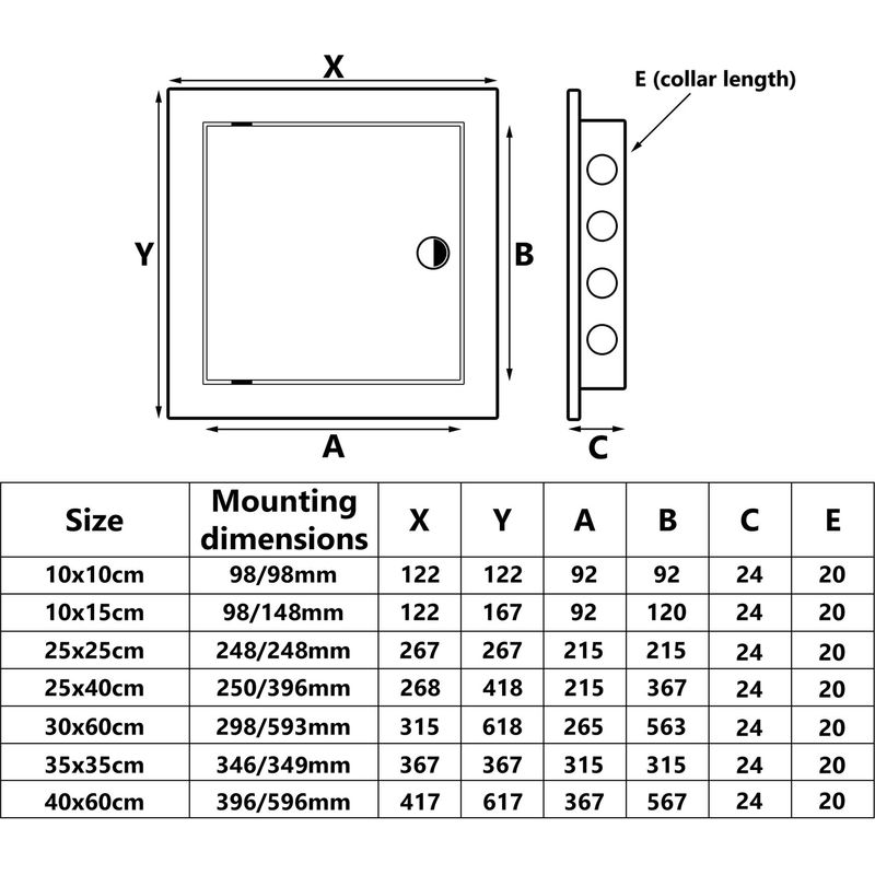 Trappe D'inspection Blanche ABS 150x150mm - Panneau D'accès Pour Murs Intérieurs