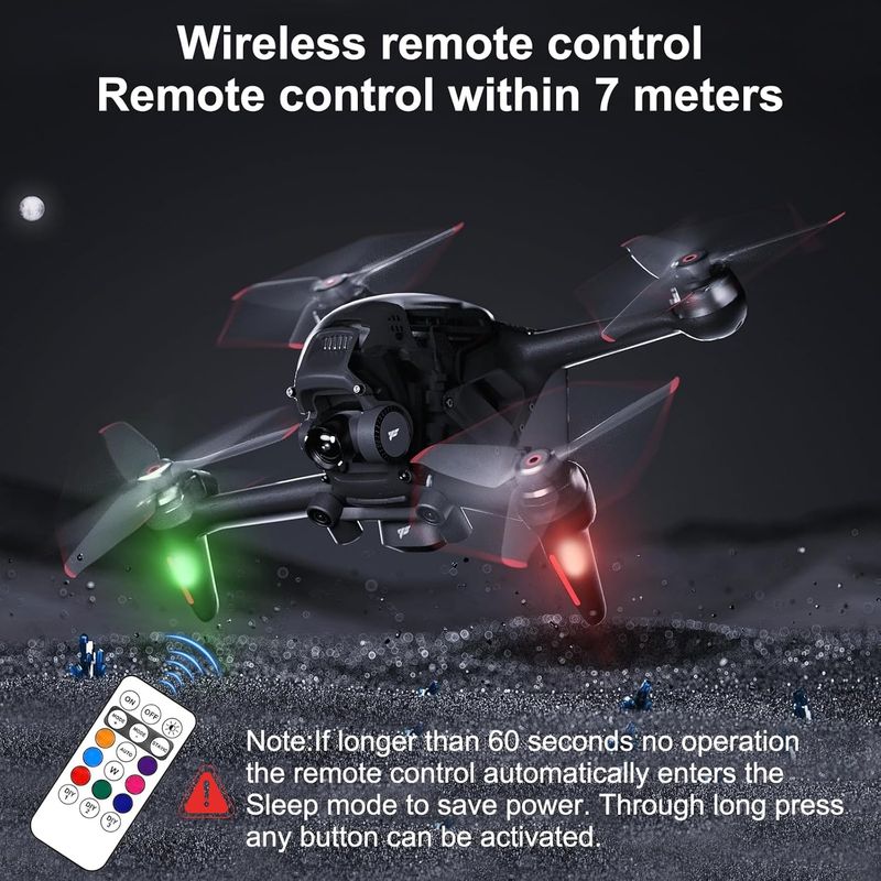 Lot 4 Lumières Stroboscopiques LED - 7 Couleurs - Télécommande - IP65 Étanche - Batterie 110mAh - Pour Voiture Drone Vélo