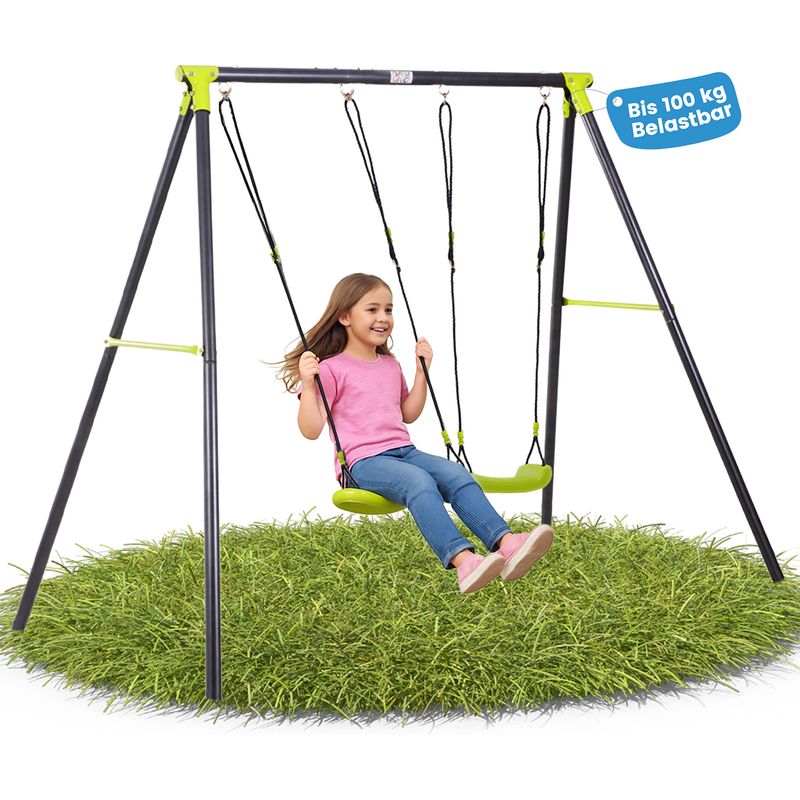 Tubiaz Balançoire 3 en 1 pour bébé - Jouet de jardin - Charge maximale : 100 kg - Avec dossier et sangle de fixation - Pour l'intérieur et l'extérieur