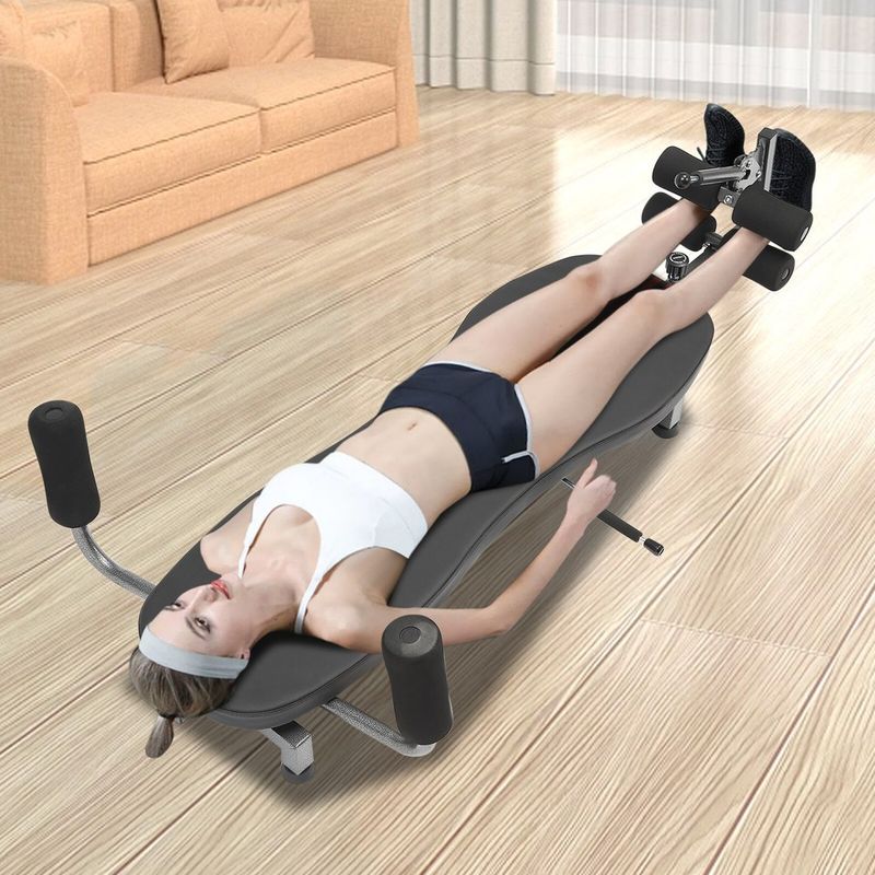 Banc D’Étirement Du Dos – Traction Cervicale Et Lombaire, Charge 150 Kg, Hauteur Réglable 145-185 Cm