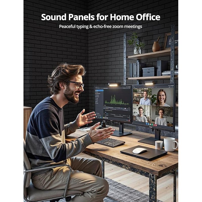 12 Panneaux Acoustiques Auto-adhésifs SODIAL – Isolation Phonique En Un Clin D’œil
