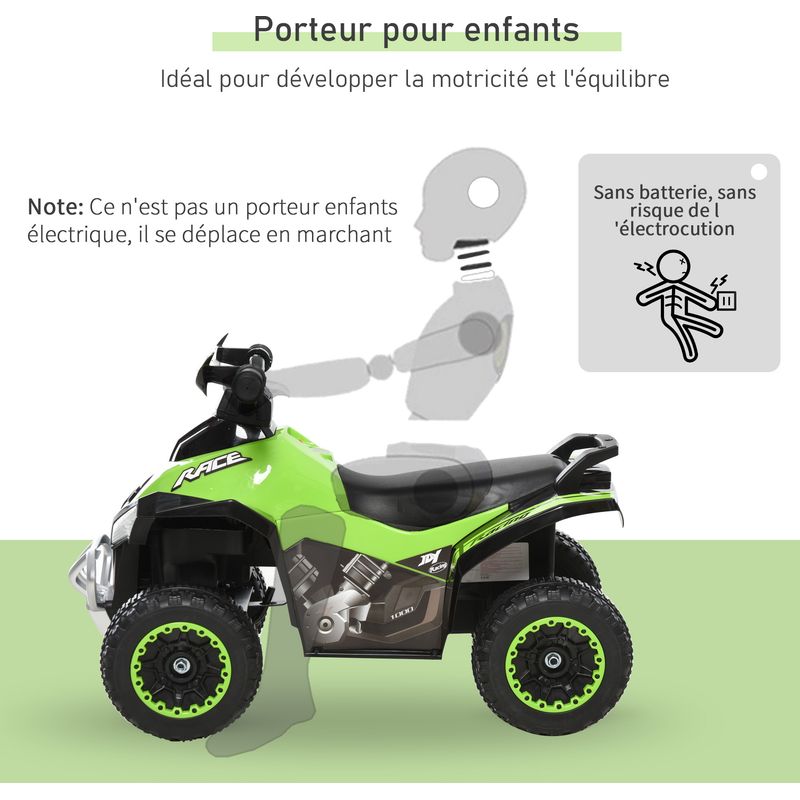 Porteur enfants quad 18-36 mois dim. 67L x 38l x 44H cm effets lumineux et