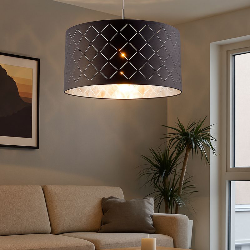 LED Deckenleuchte Schwarz/chrom – Wohn-/Schlaf-/E Produktbild-Vorschau 3