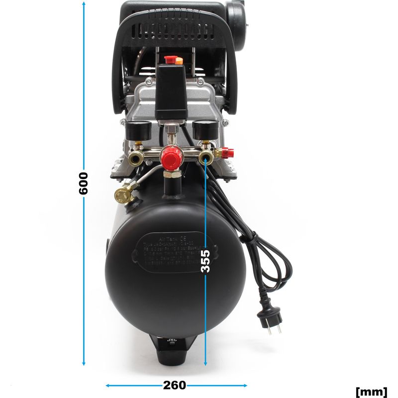 Compresseur D'air Wiltec 50L – 1500W (2 CV), 212 L/min, Mobile Avec Roues Et Poignée, Pour Atelier Et Bricolage