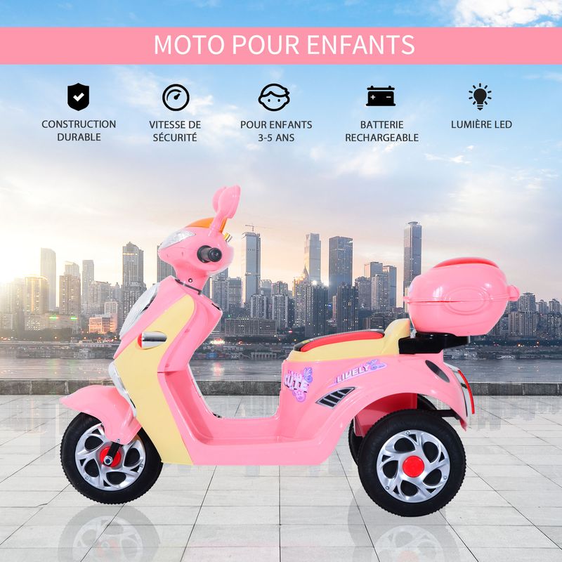 Tricycle Électrique Pour Enfants 3-6 Ans, Moto 3 Roues 6V Avec Effets Lumineux Et Sonores Vehicule Enfant Securise Bleu Noir 86 Cm 96261624