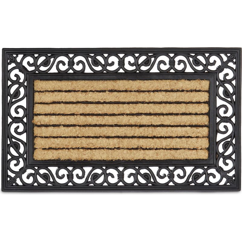 XUCHOU Paillasson Extérieur 110 x 130 cm Absorbe l'eau et Ramasse La Saleté Facile à Nettoyer Tapis pour L'Intérieur et L'Extérieur pour Entrée, Couloir, Cuisine, Noir