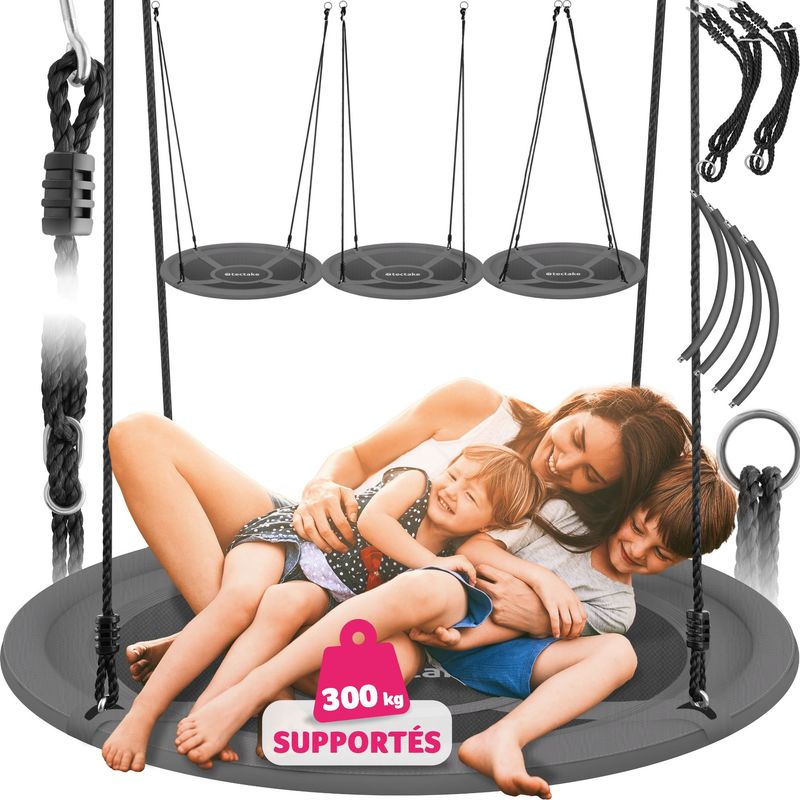 Balançoire Nid D'oiseau Yorbay – Diamètre 100 Cm, Charge 300 Kg, Pour Enfant Et Adulte, Jardin Extérieur