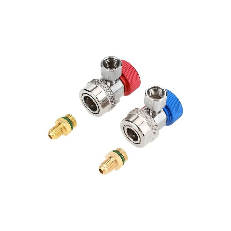 2 Adaptateurs Rapides R134A Pour Auto – Haute Et Basse Pression, Rouge Et Bleu, Par JNNJ