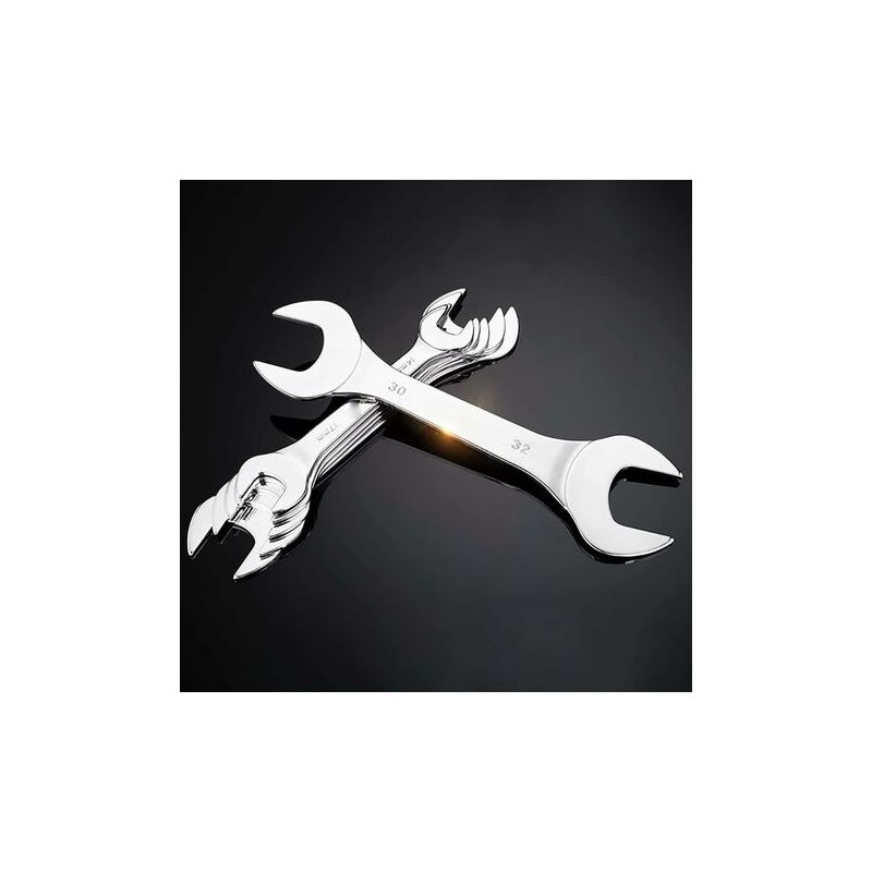 Lot De 2 Clés à Extrémité Ouverte Fine 8x10 Mm, Acier Au Carbone Chromé, Peroup