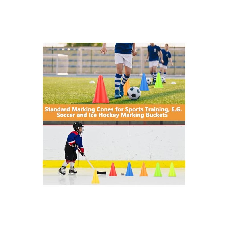 TNOMSNO Cônes De Signalisation 18 Cm Avec Sac De Transport – Plots D’entraînement Pour Football Et Sports