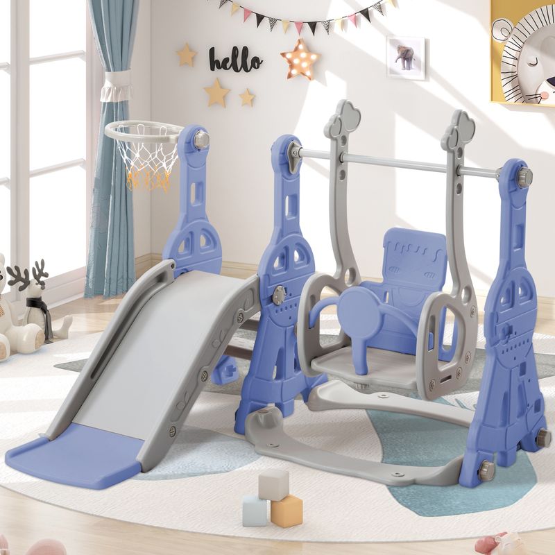 DREAMADE Ensemble Toboggan et Balançoire 6 en 1 pour Enfants 3-8 Ans avec Panier de Basketball, Football, Golf, Aire de Jeux en Forme de Dinosaure, pour Intérieure/Extérieure (Orange Vert DREAMADE Ensemble Toboggan et Balançoire 6 en 1 pour Enfants 3-8 Ans avec Panier de Basketball, Football, Golf, Aire de Jeux en Forme de Dinosaure, pour Intérieure/Extérieure (Orange Vert