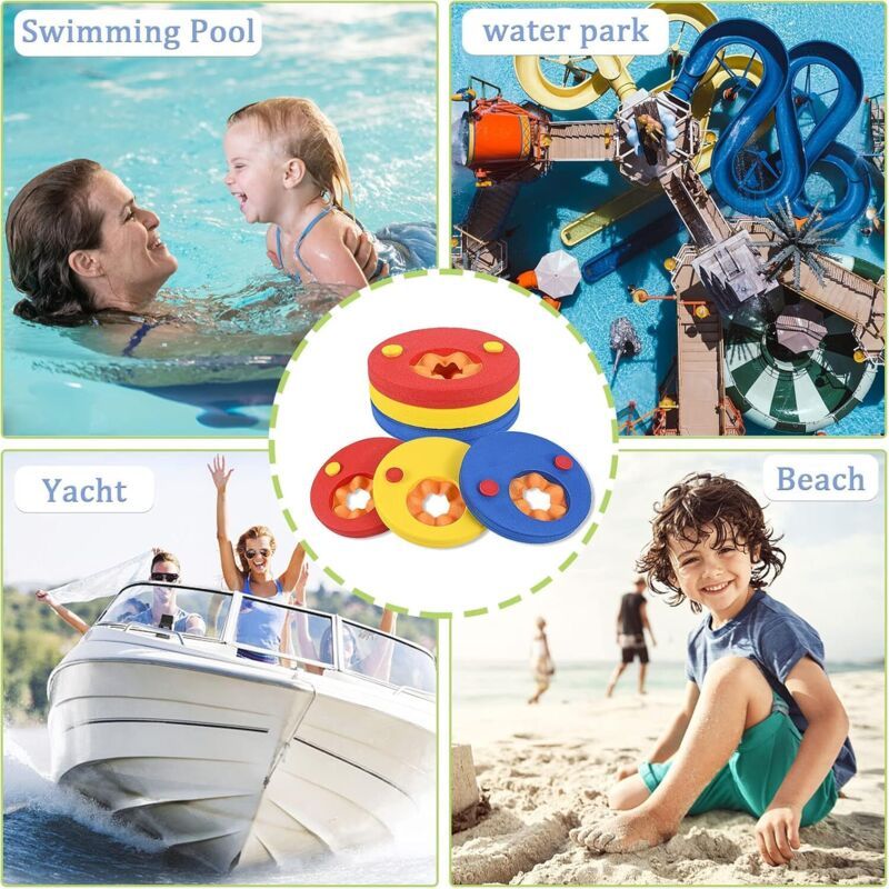 Brassard Piscine Enfant Lot 6 Disques EVA | Flotteurs Réglables 3-6 Ans | Apprentissage Natation Sécurisé