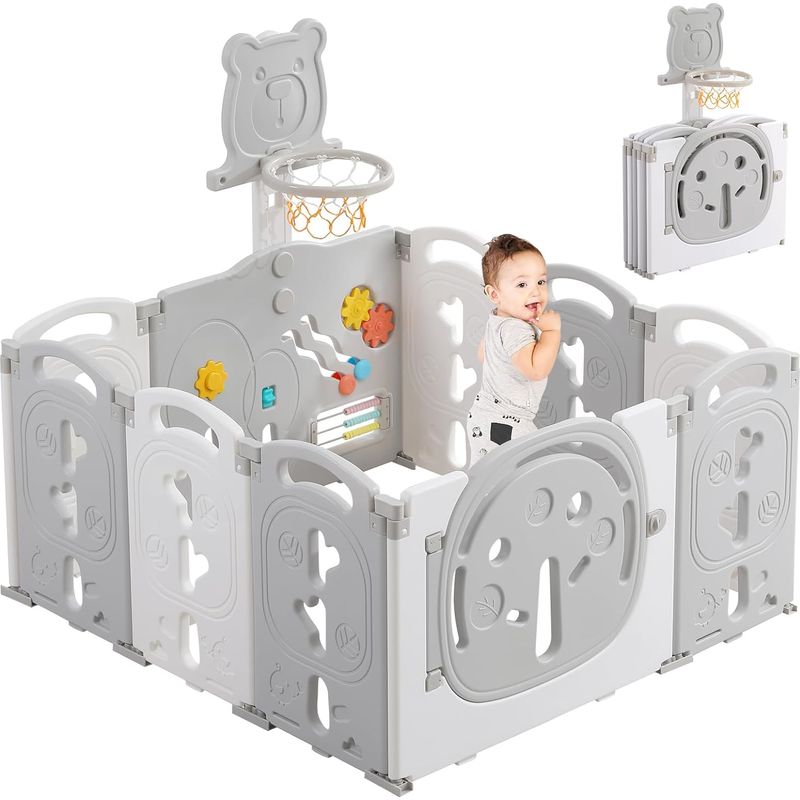COSTWAY Tente de Jeux pour Enfants, Cabane Enfant avec Tapis Lavable