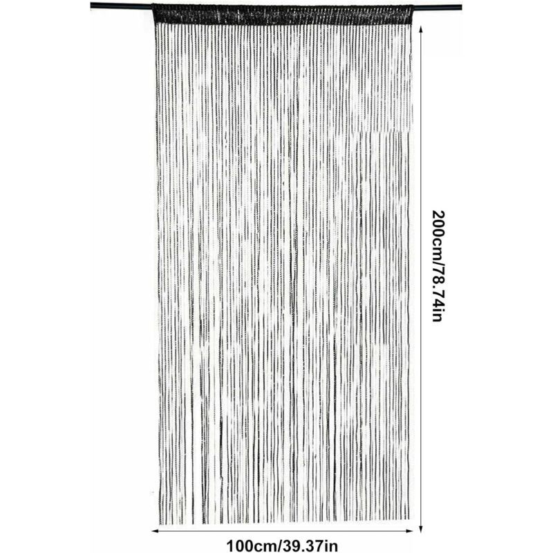 Rideau anti-mouches pour porte extérieure (1 pièce), 90 x 200 cm, à