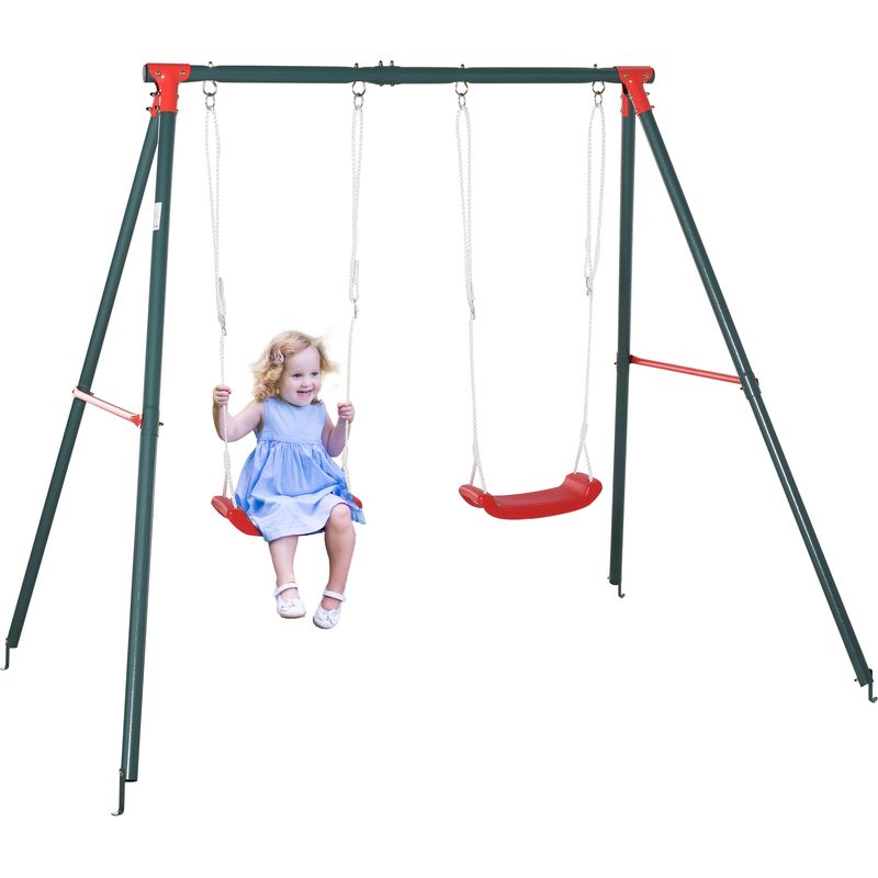 Kugooyi Balançoire Jardin Réglable Hauteur Enfants – Siège Ergonomique Antidérapant Rouge – Intérieur/Extérieur – Charge 100 Kg