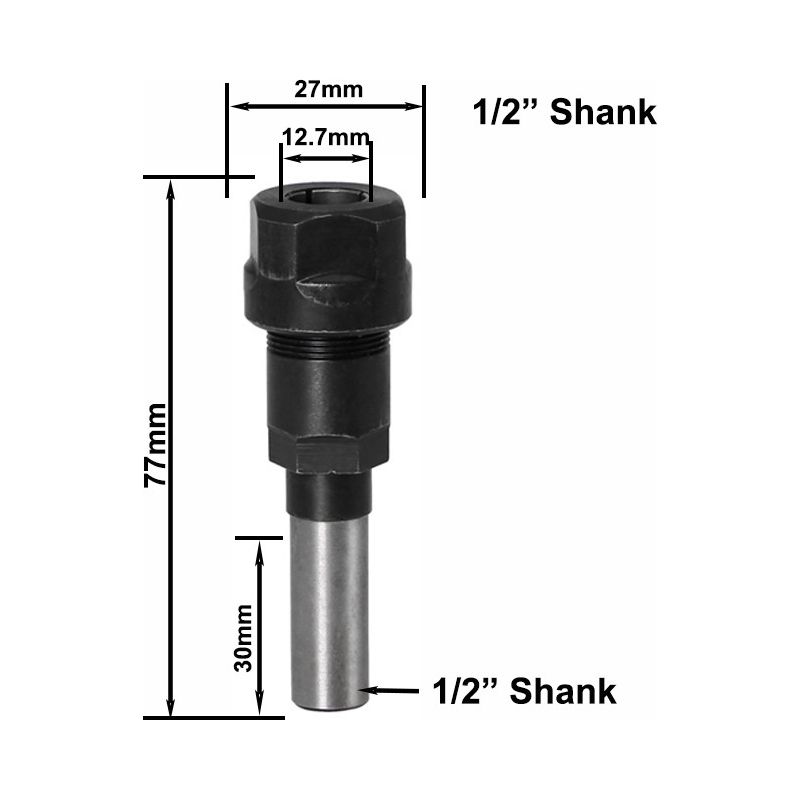6 Stück Oberfräsen-Spannzangenfutter + 2 Muttern,Stahl-Oberfräsen 6 Stück Oberfräsen-Spannzangenfutter + 2 Muttern,Stahl-Oberfräsen