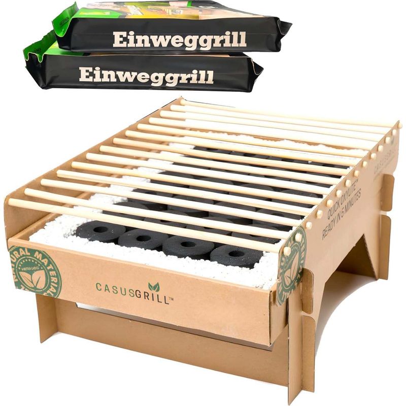 3x CasusGrill Öko Einweggrill Einmalgrill 100% Nachhaltig