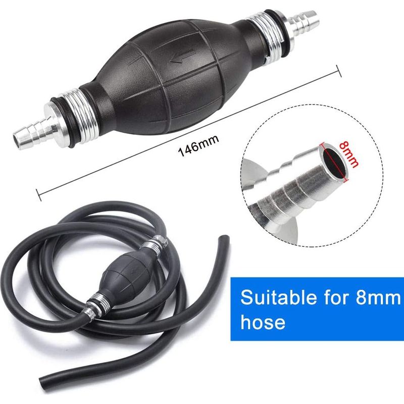 Pompe à Carburant Manuelle Uxcell – Tuyau 8 Mm, Siphon D'aspiration, Ampoule En Caoutchouc