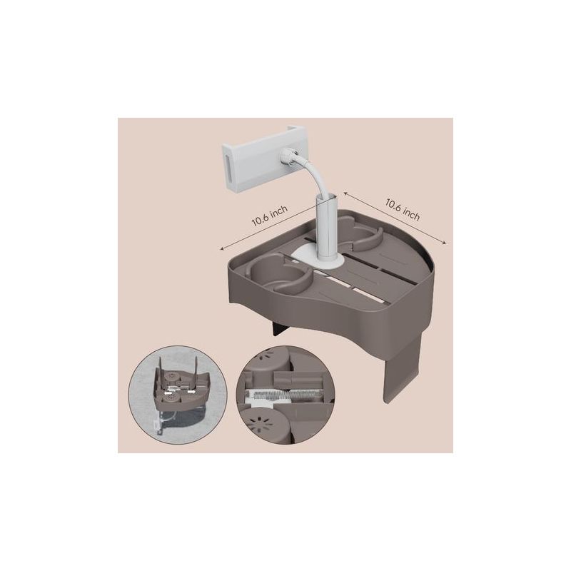 Mazulora Plateau de jacuzzi réglable 3 en 1 avec support pour tasse et téléphone, plateau de spa antidérapant pour piscine gonflable, table d' appoint à clipser (2 pièces