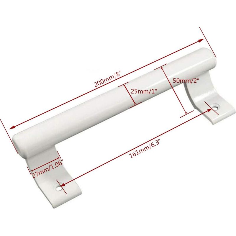 Kioiner 2-Pack Sliding Door Handles – White Aluminum Alloy Curved Pull, 9cm X 2cm X 2cm, 76mm Hole Spacing, Rust-Resistant, With Screws, For Balcony, Drawers, Cabinets, Wardrobes