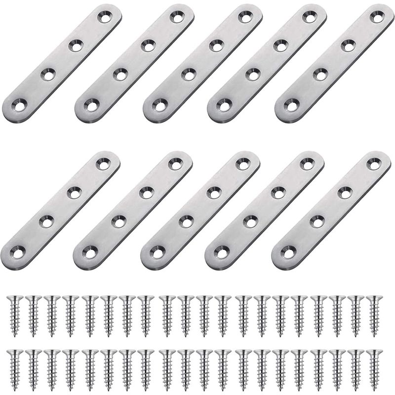 Lot De 10 équerres En Acier Inox Uxcell – 30x30 Mm, Trou De 5 Mm, Pour Fixation Et Support