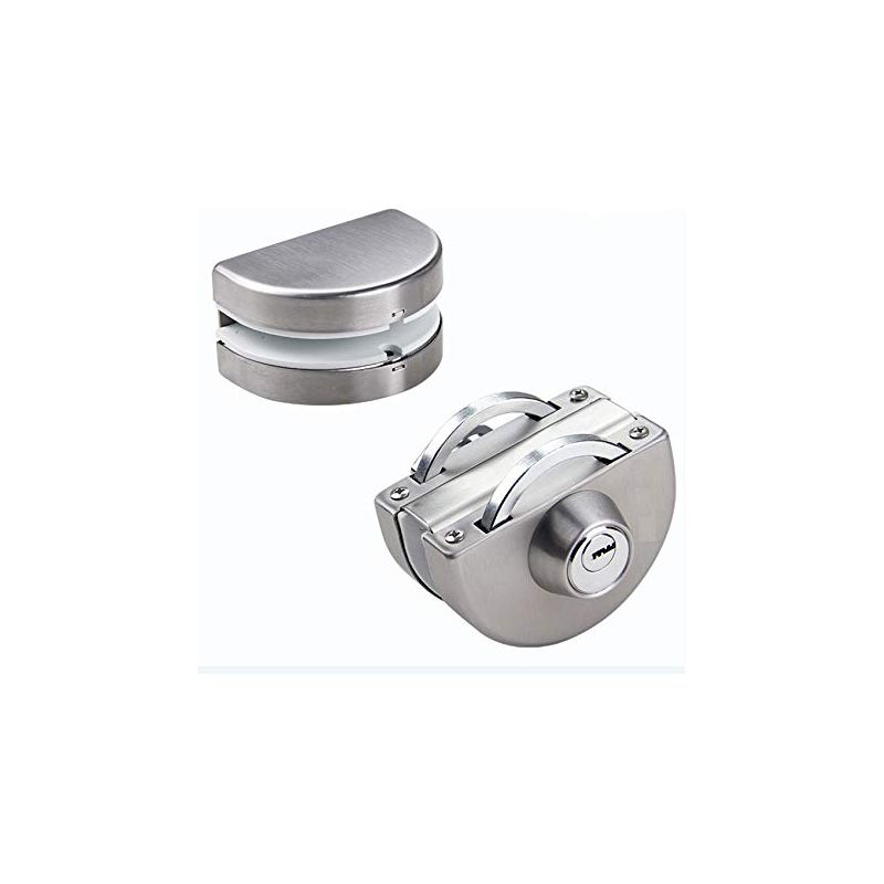 Serrure Pour Porte Vitrée En Acier Inoxydable – Double Boulons, Sans Perçage, Coulissante