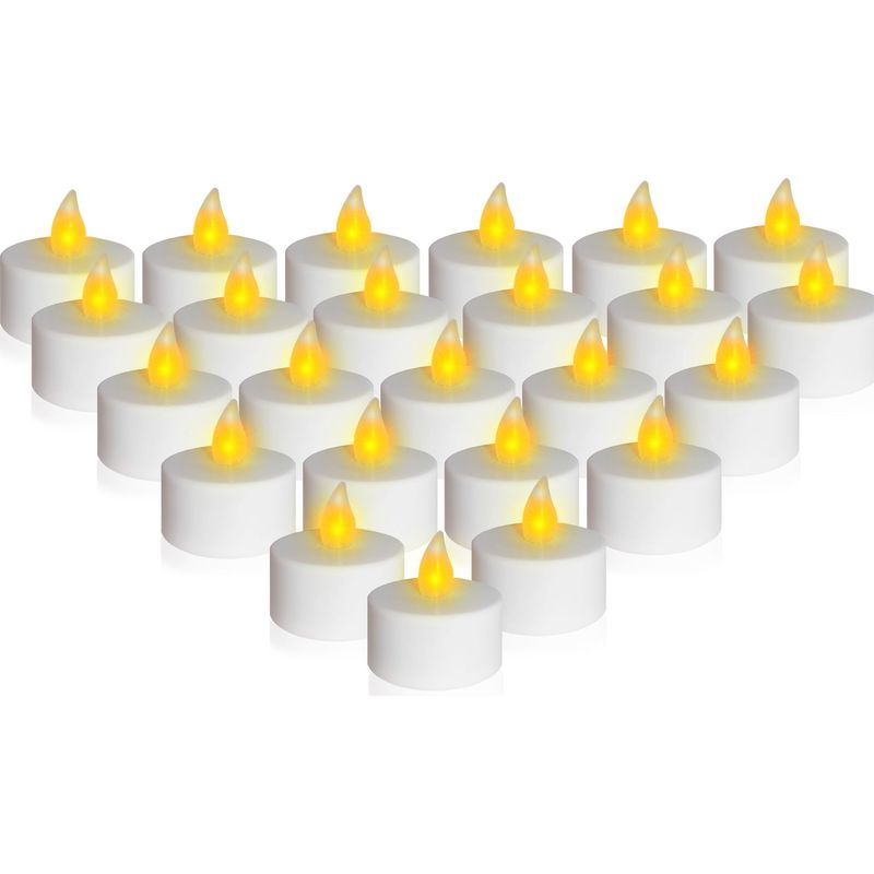 LED Teelichter warm wei mit Fackereffekt und Timer - 24er Set - Knstliche  mit flackernder Flamme Kerze Batterie betrieben - Deko Licht fr  Weihnachten Advent Hochzeit Geburstag
