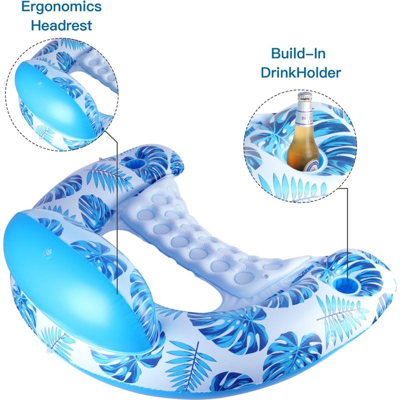 Bouée de piscine ergonomique et imperméable avec appuie-tête - Bouée gonflable de piscine confortable - Pour homme, femme, vacances, été, plage Bouée de piscine ergonomique et imperméable avec appuie-tête - Bouée gonflable de piscine confortable - Pour homme, femme, vacances, été, plage