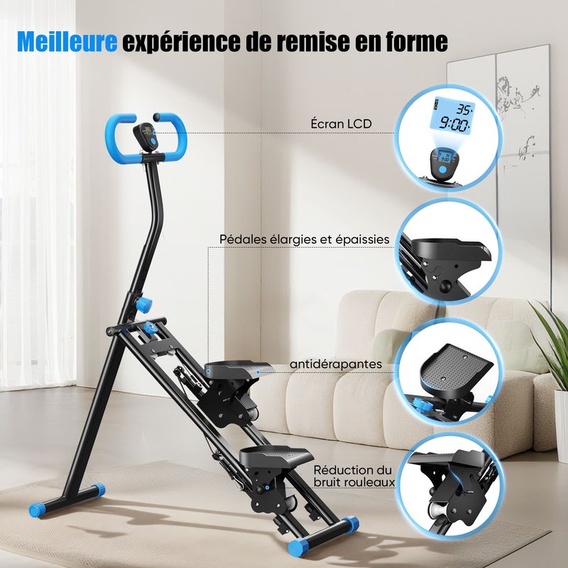 Stepper avec guidon 12 niveaux de résistance réglables, écran LCD, 2 Stepper avec guidon 12 niveaux de résistance réglables, écran LCD, 2