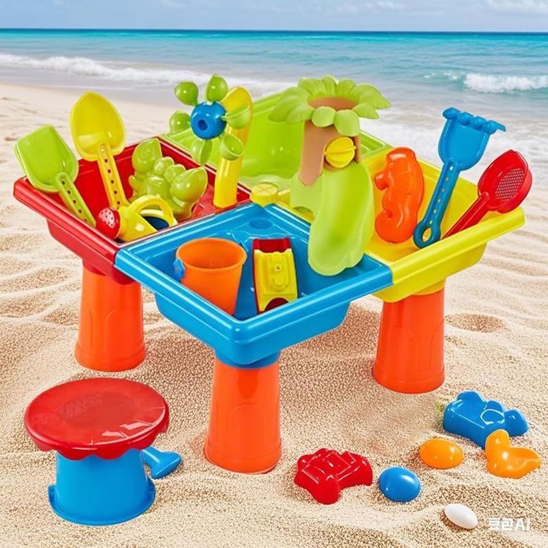 Mini Tudou Table Eau Et Sable 4 En 1 – 33 Accessoires, Château D’eau, Cascade, Moules Animaux – Jeu D’extérieur Pour Enfants De 3 à 8 Ans, Idéal Plage Et Jardin