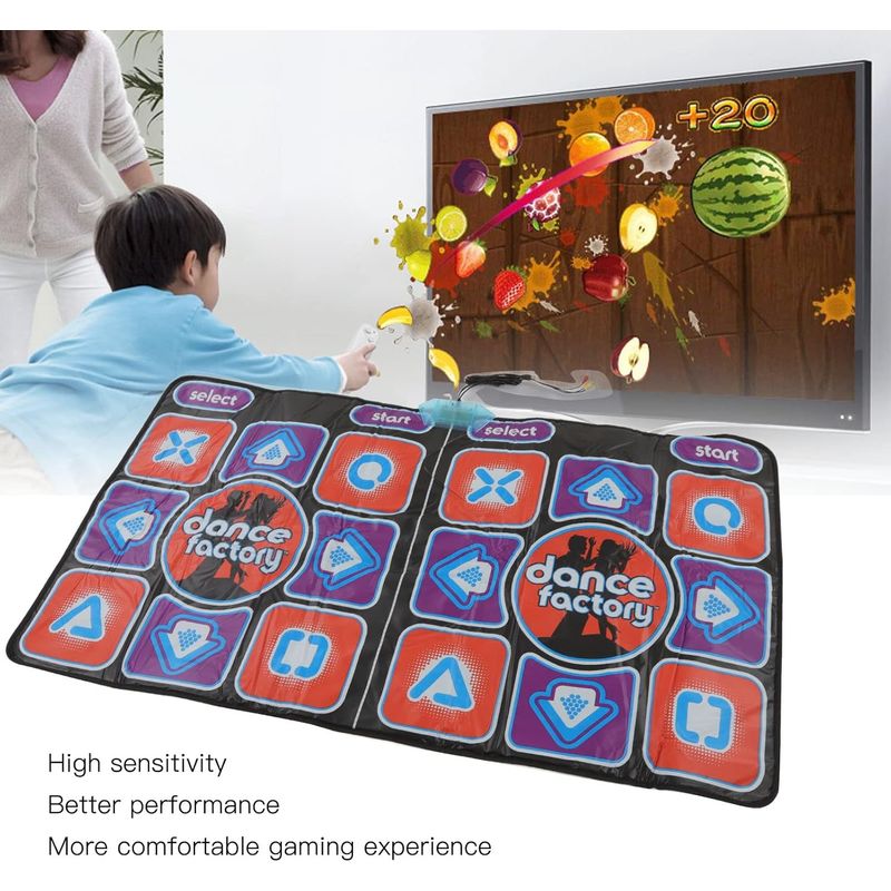 Tapis De Danse électronique Double – 100 Musiques + 65 Jeux – Sans Fil, Antidérapant – TV/ordinateur – Pour Adultes Et Enfants – Cadeau Fitness Fun