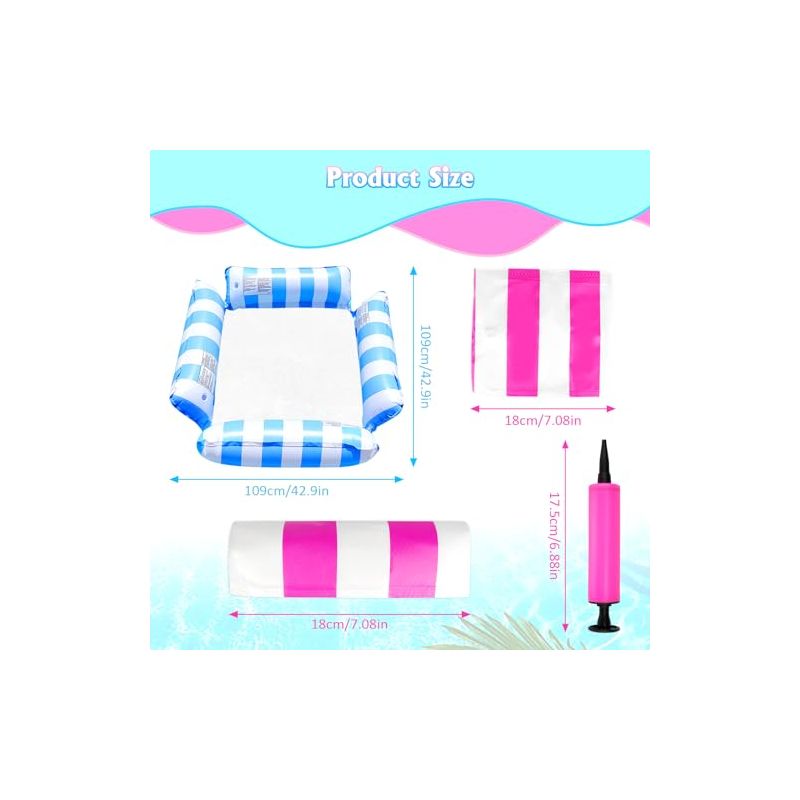 VFANDV Hamac Gonflable 4-en-1 – Flotteur Piscine Double Avec Pompe à Main, Matelas 120kg Pour Plage Et Vacances