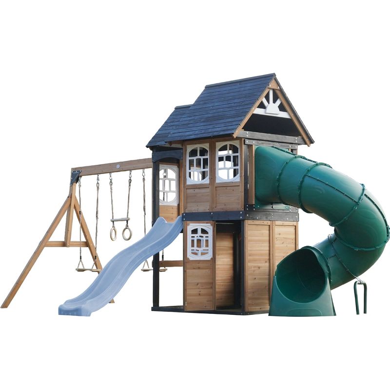 Axi Sky120 Toboggan Vert Pastel - 118 Cm | Élément Complémentaire pour Aire De Jeux/Maison De Jeu Enfant | Toboggan pour Hauteur De Estrade 60 Cm