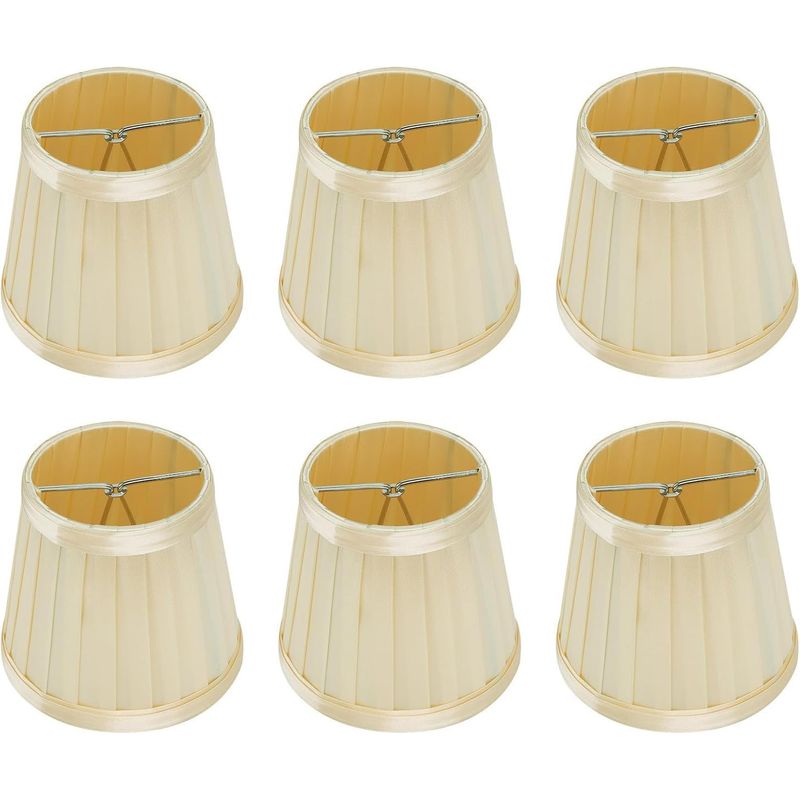 Kleiner Lampenschirm, Stofflampenschirme, Lampenschirme, Lampenabdeckung, Mini-Lampenschirm, 6er-Set kleine Lampenschirme zum Aufstecken für Kerzenhalter, Wandleuchter, Kronleuchter, 8,5 x 12 x 11 cm