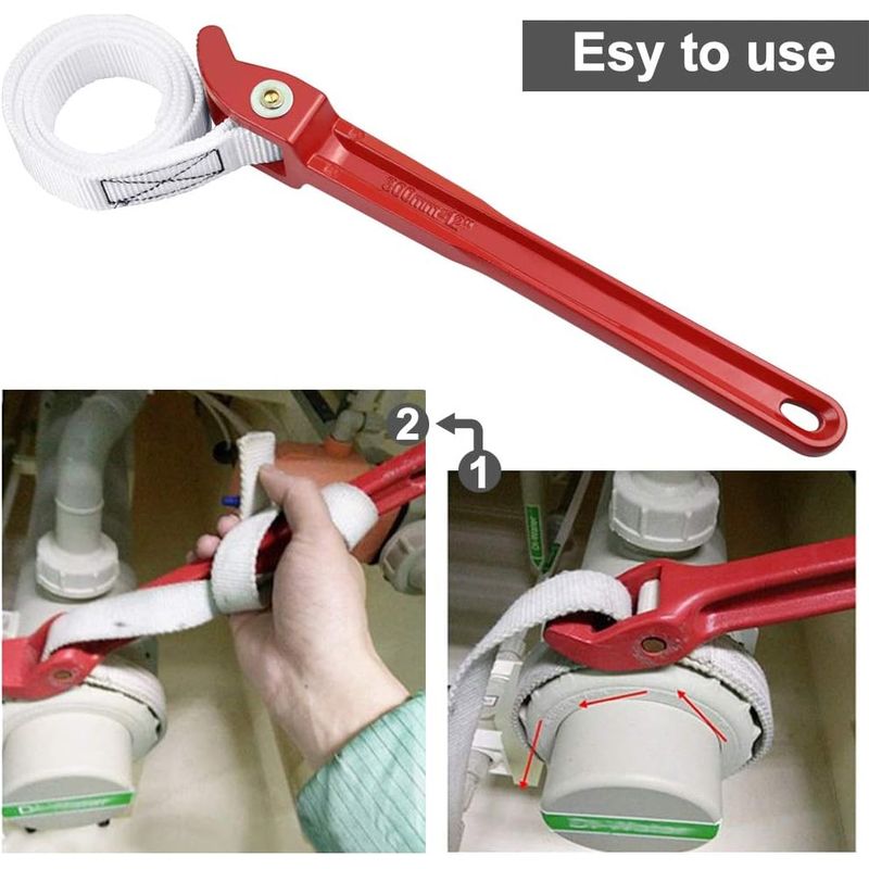 Clé à Sangle Réglable Thsakzo - Clé Filtre à Huile Universelle Pour Pompes, Robinets Et Bouteilles Clé Filtre à Huile Caoutchouc