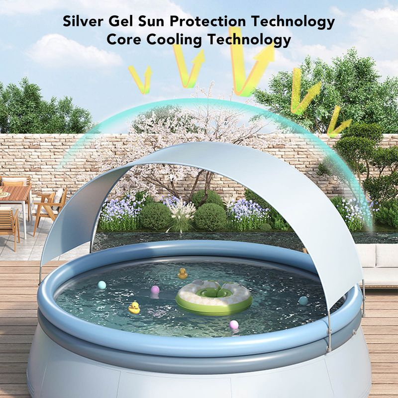 Ghzste Piscina inflable para niños y adultos de PVC grueso, 3 capas, fuera del suelo, para verano, fiesta acuática, jardín, césped (1238 l