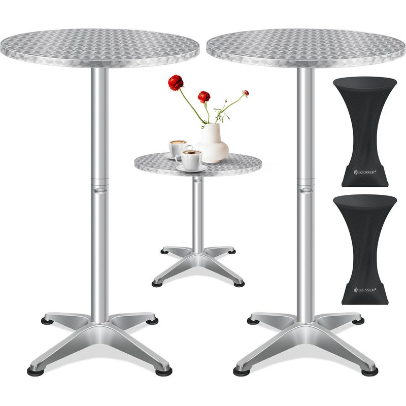 Table haute pliable - JUANIO - JUANIO - Diamètre 80 cm - Hauteur 110 cm - Résistante aux UV - Maison