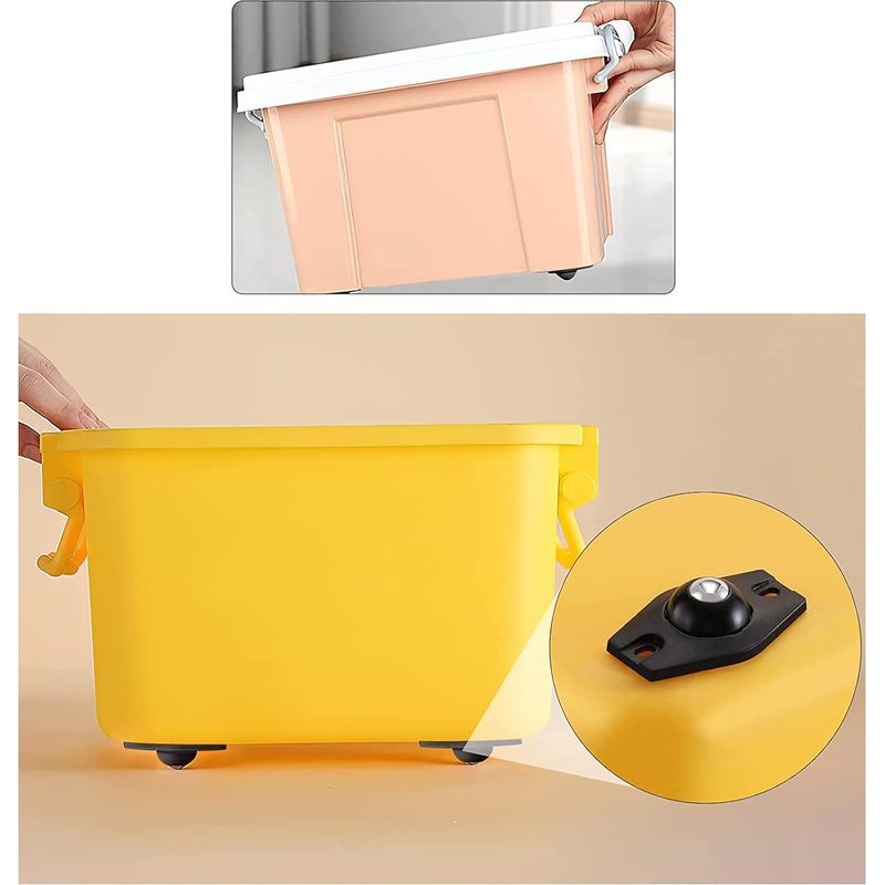 Produktbild von TPZORJX 8er-Set Selbstklebende Mini-Rollen – 360° Schwenkbare Kugelrollen Aus ABS/Edelstahl, Je 2 Kg Tragkraft, Für Mülleimer, Aufbewahrungsboxen, Kleine Geräte – Ohne Bohren