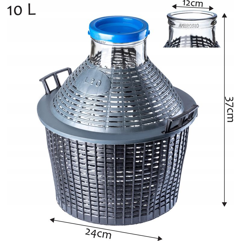 KADAX Glasballon Fonte 5L mit Kunststoffkorb KADAX Glasballon Fonte 5L mit Kunststoffkorb